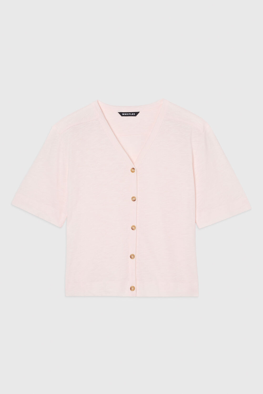 Ella V Neck Button Through Tee