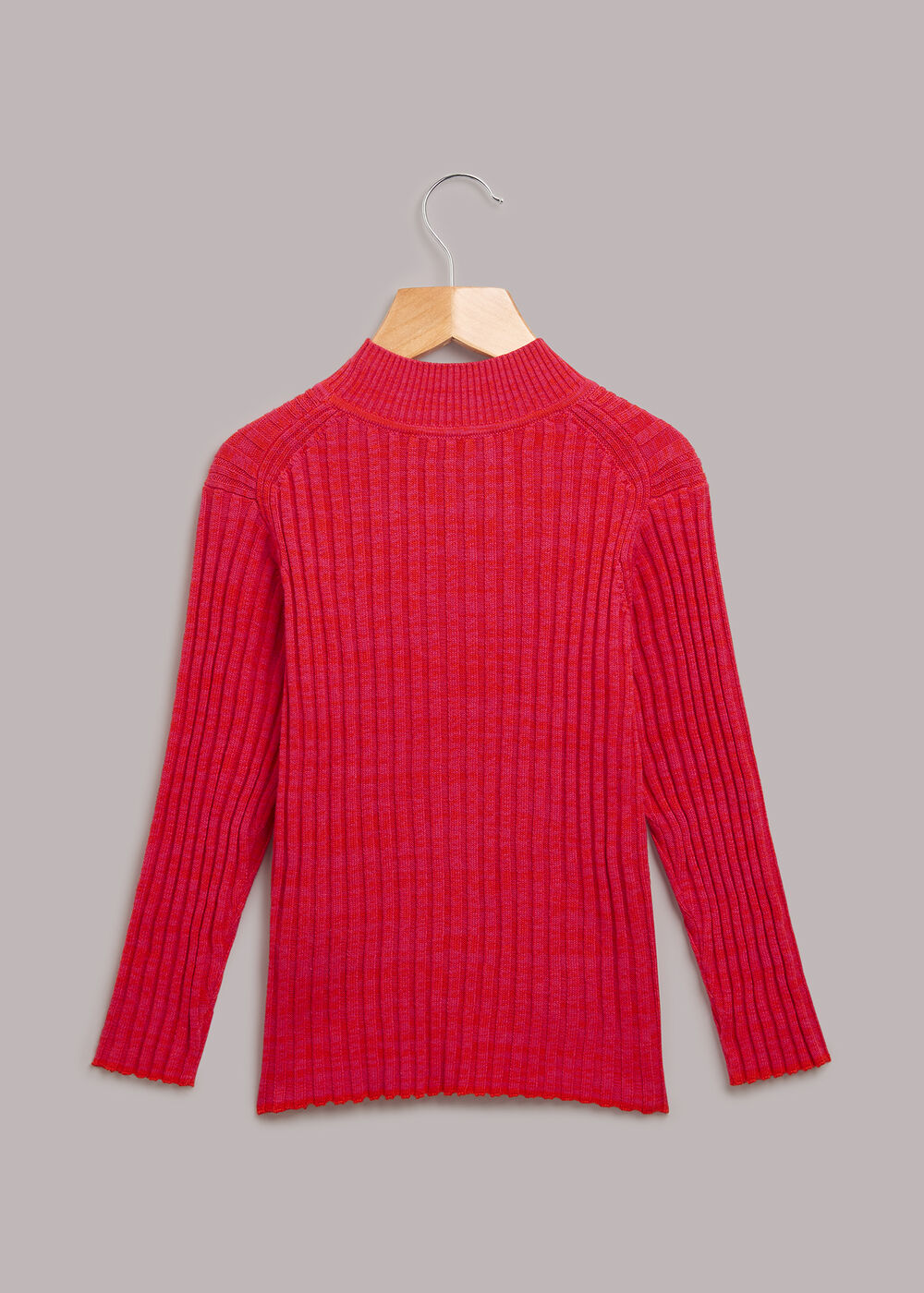 Rib Knit Marl High Neck