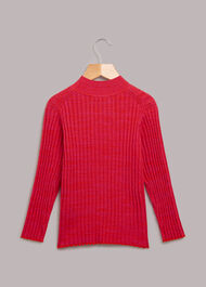 Rib Knit Marl High Neck