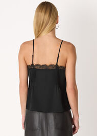 Lace Trim Crepe Cami Top