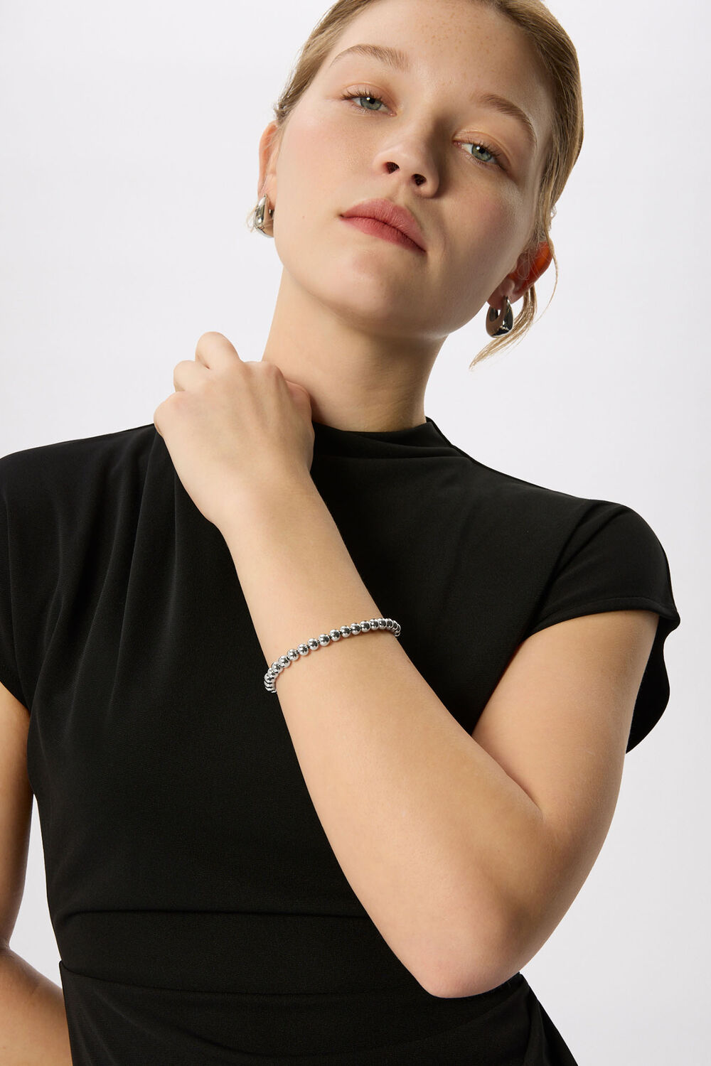 Silver Sphere Beaded Bracelet