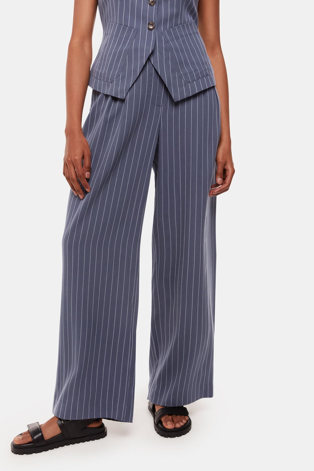 Navy Petite Lottie Pinstripe Pants&nbsp;
