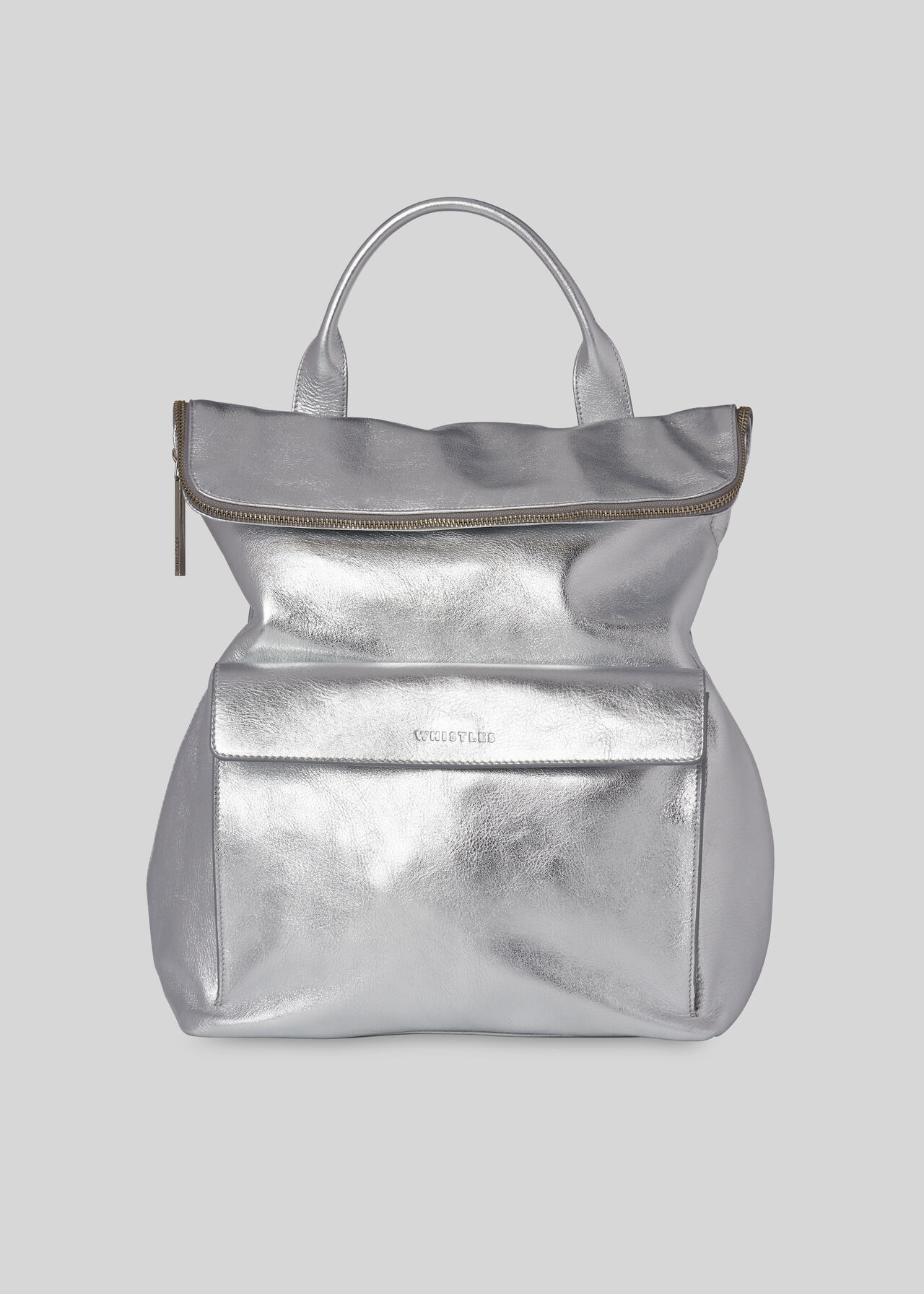 Metallic Verity Backpack Silver