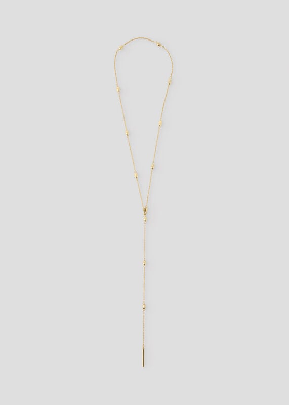 Gold Long Beaded Necklace
