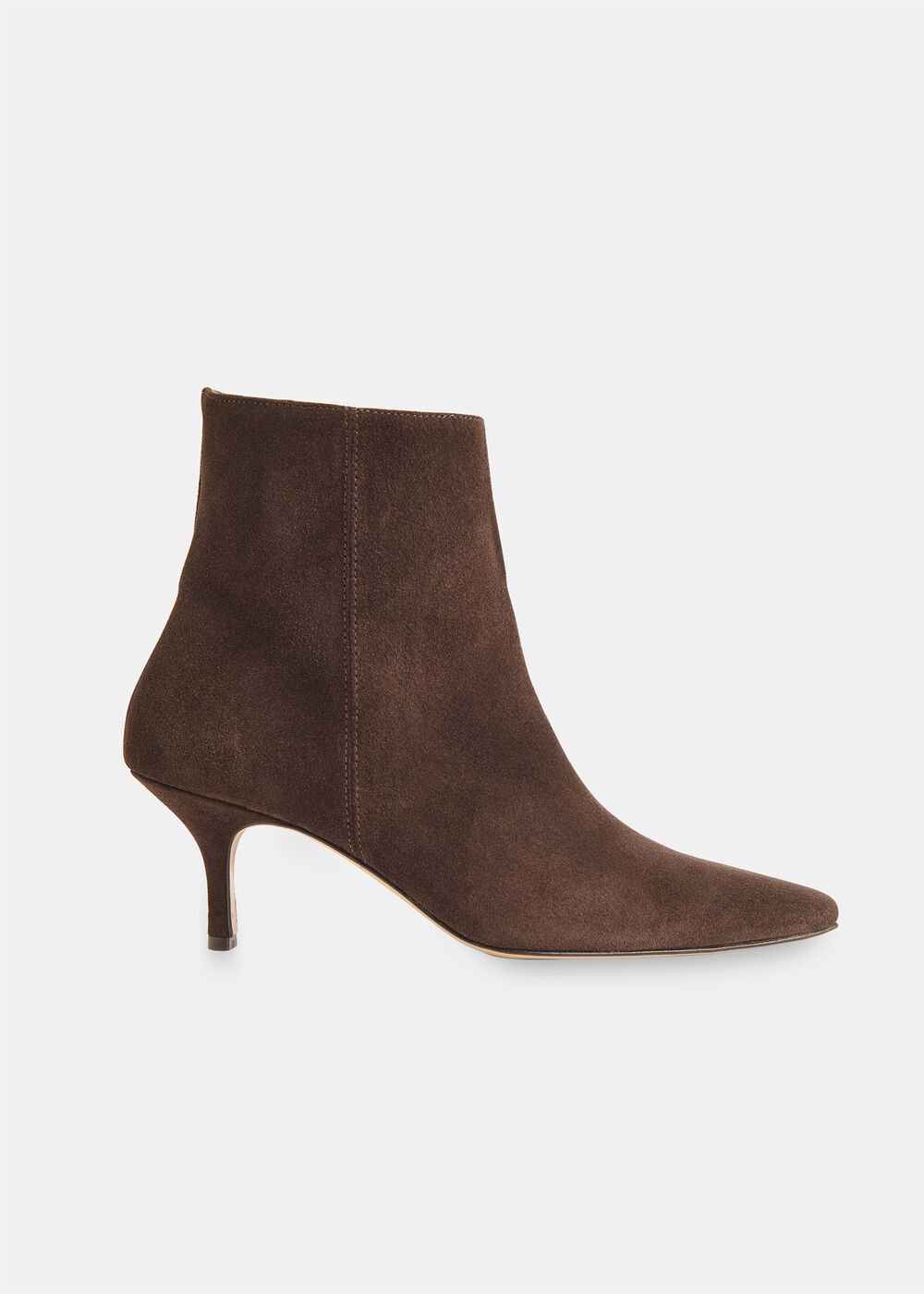 Suede Pointed Kitten Heel Boot