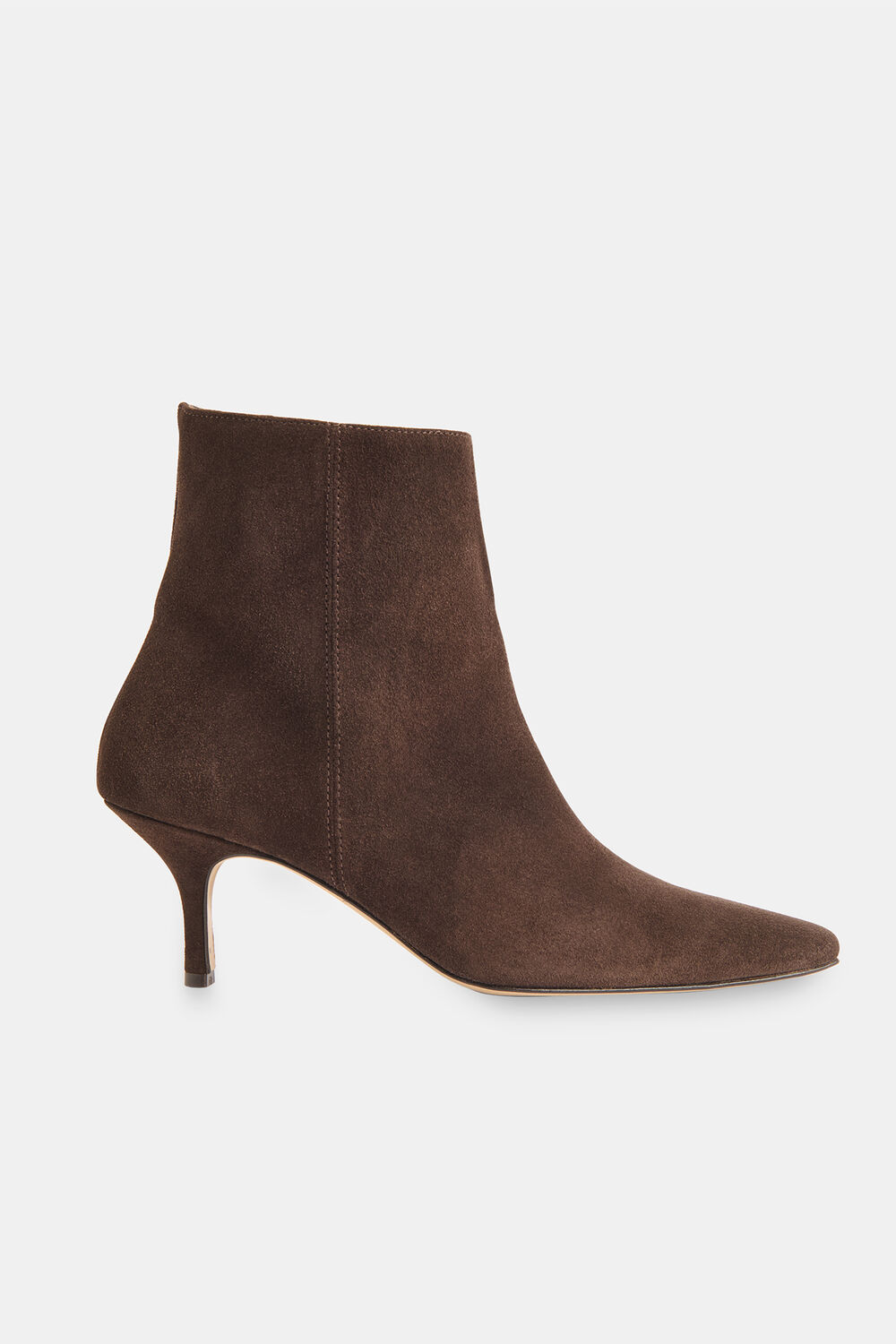 Chocolate Suede Pointed Heeled Boot