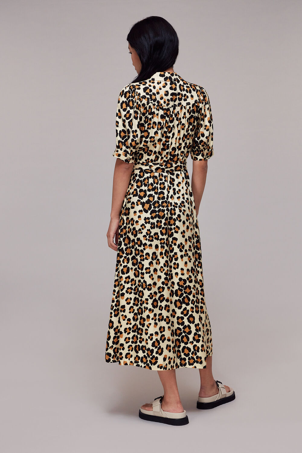 Painted Leopard Shirt Dress
