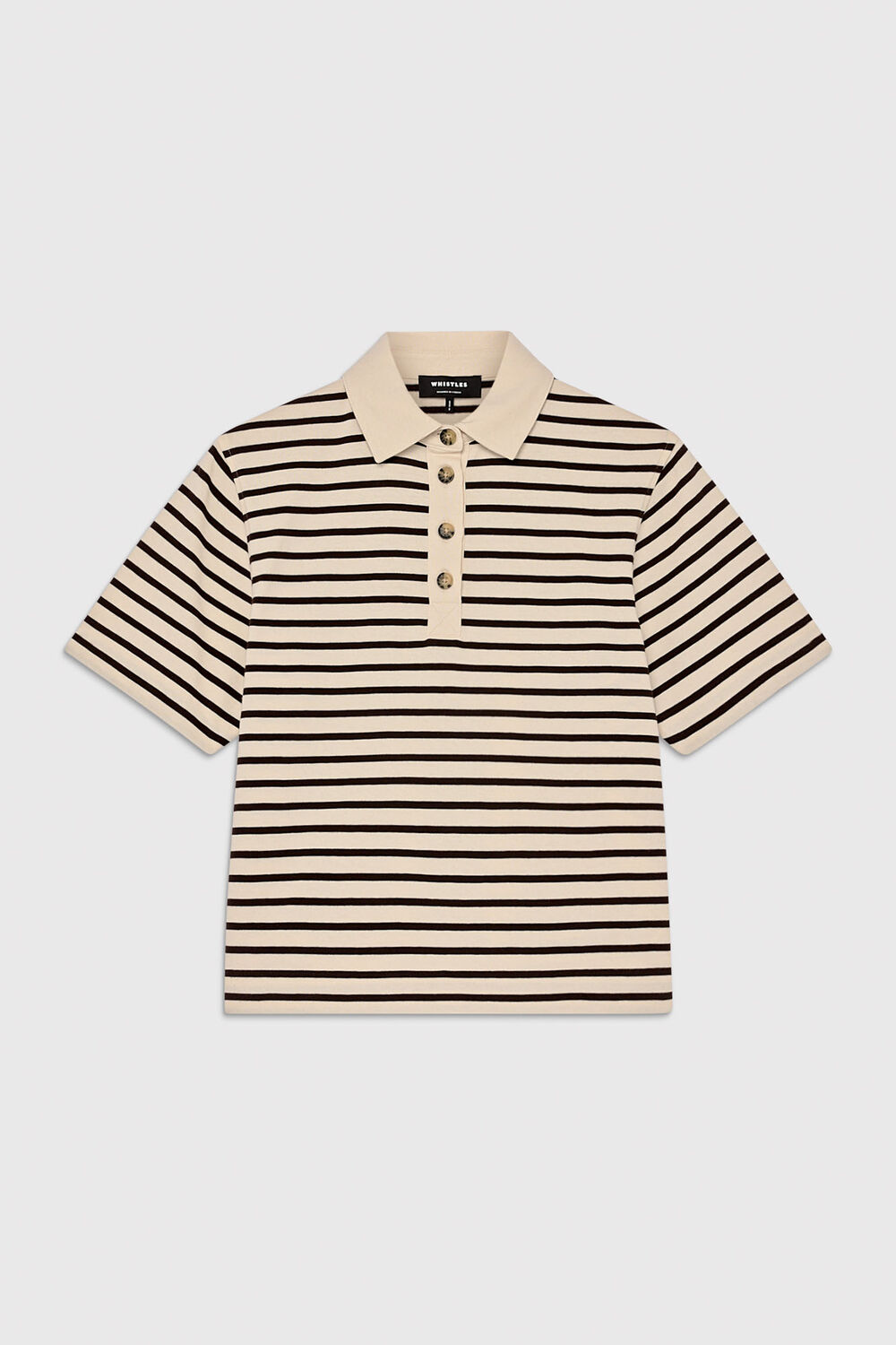 Ivory Short Sleeve Stripe Polo