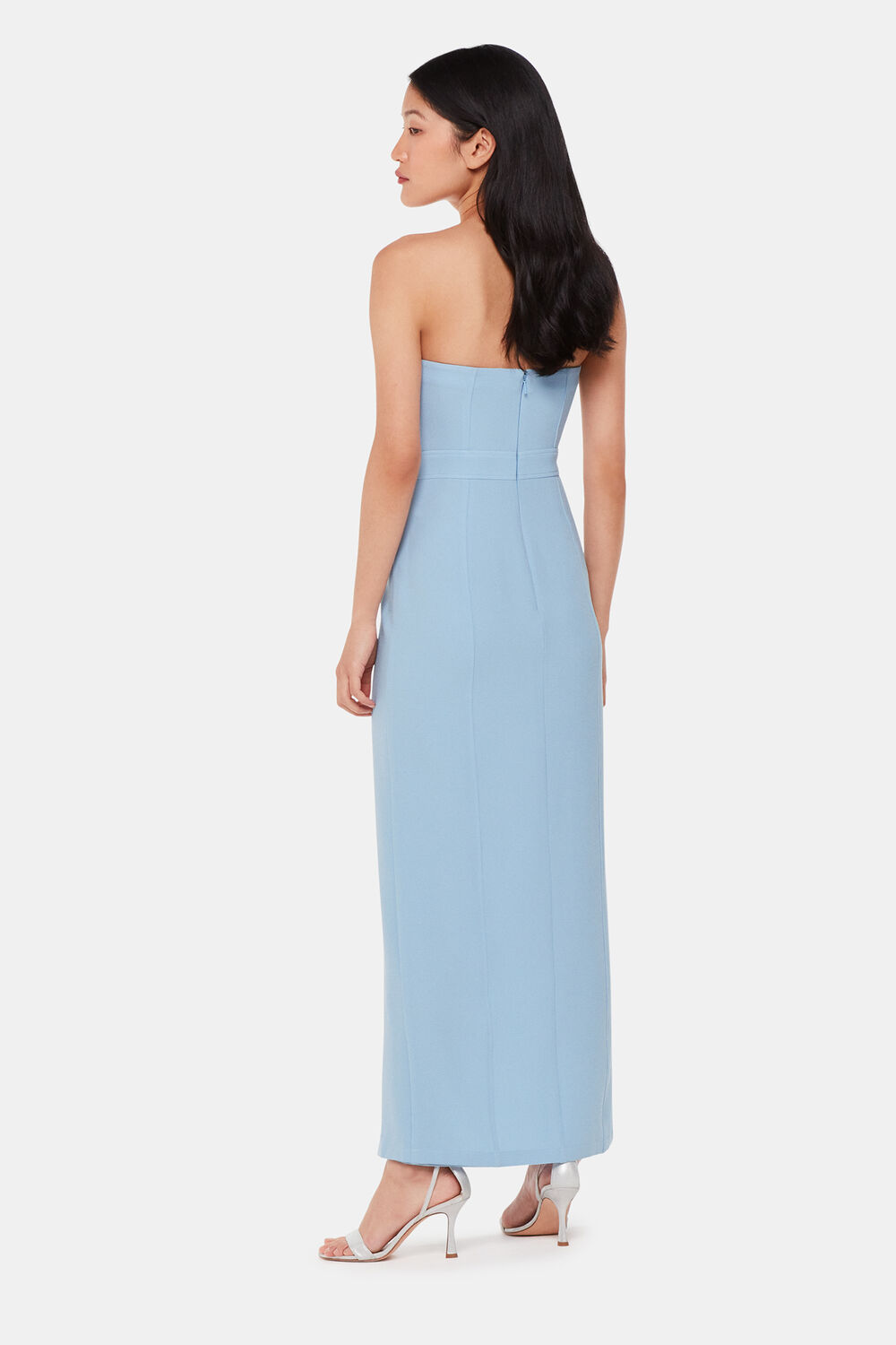 Pale Blue Gemma Strapless Maxi Dress