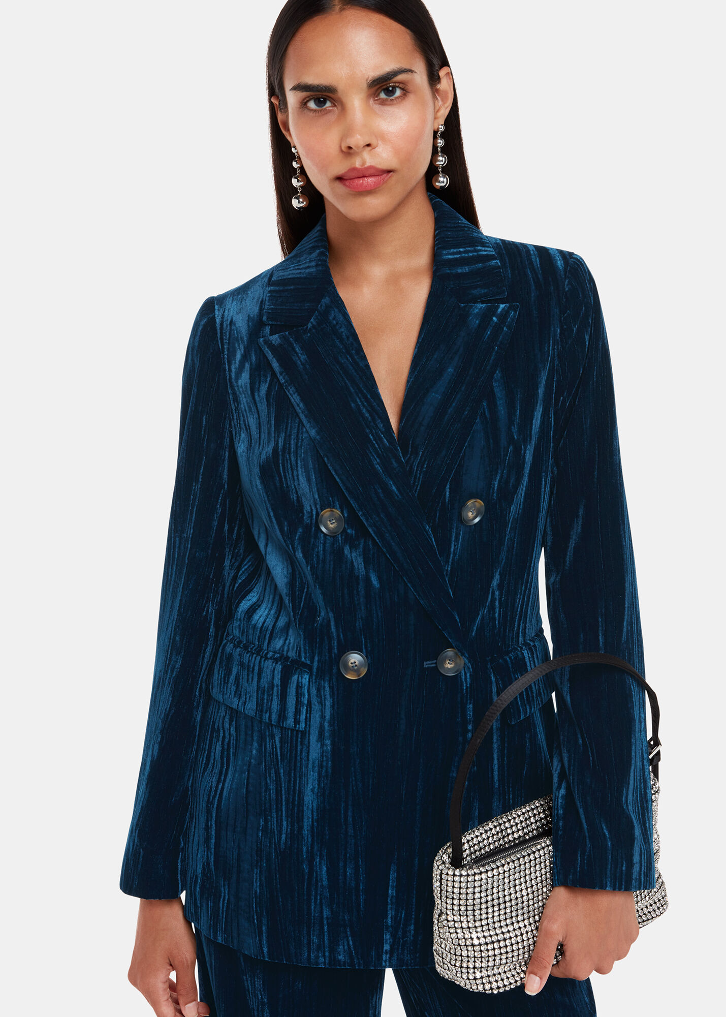 Crushed blue velvet discount suit