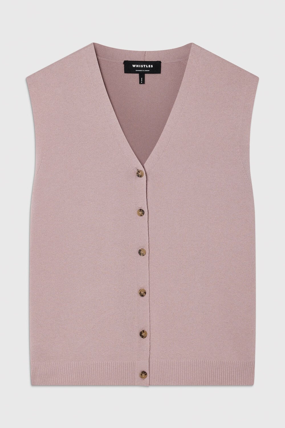 V Neck Button Front Knit Tank