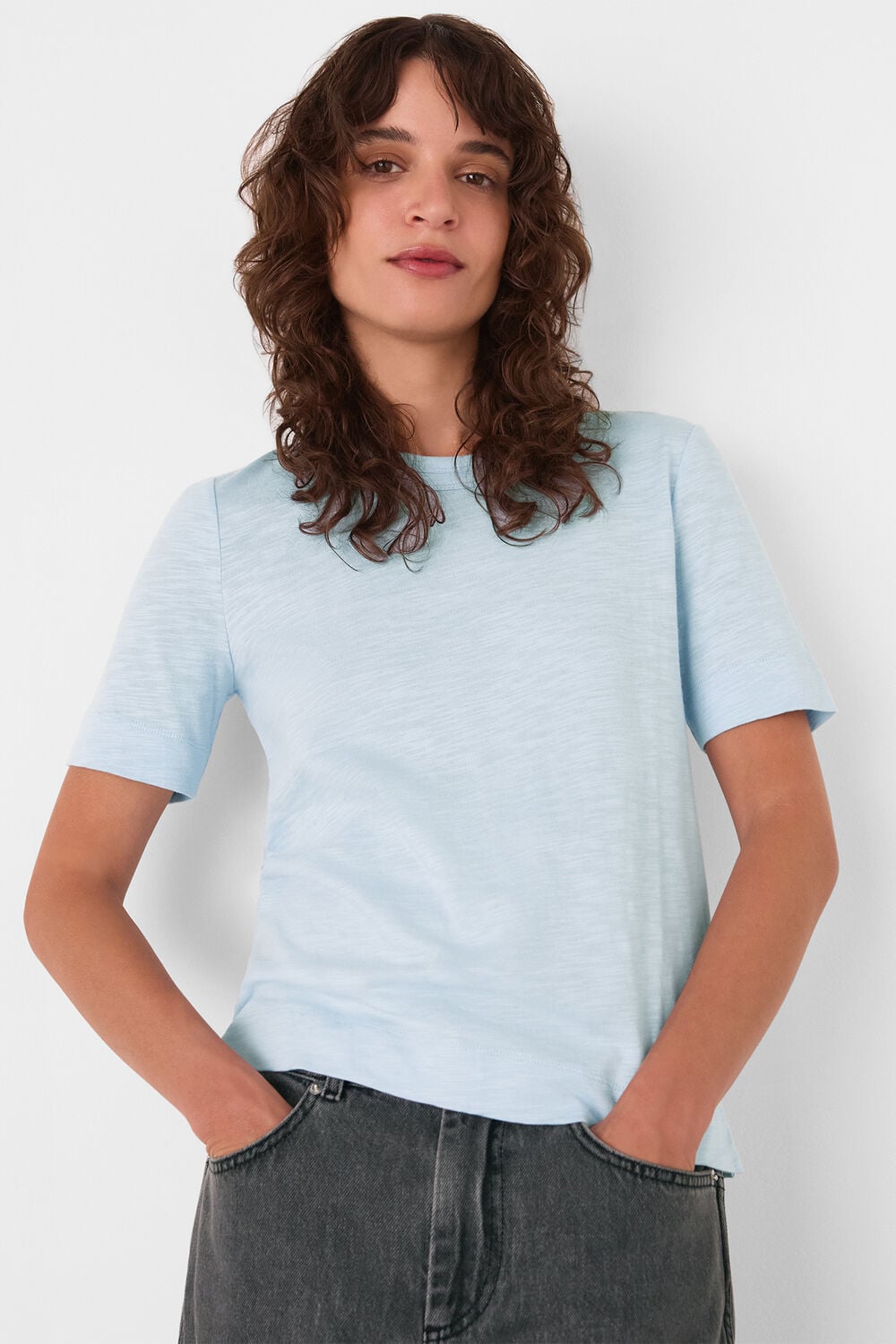Pale Blue Rosa Double Trim T-Shirt