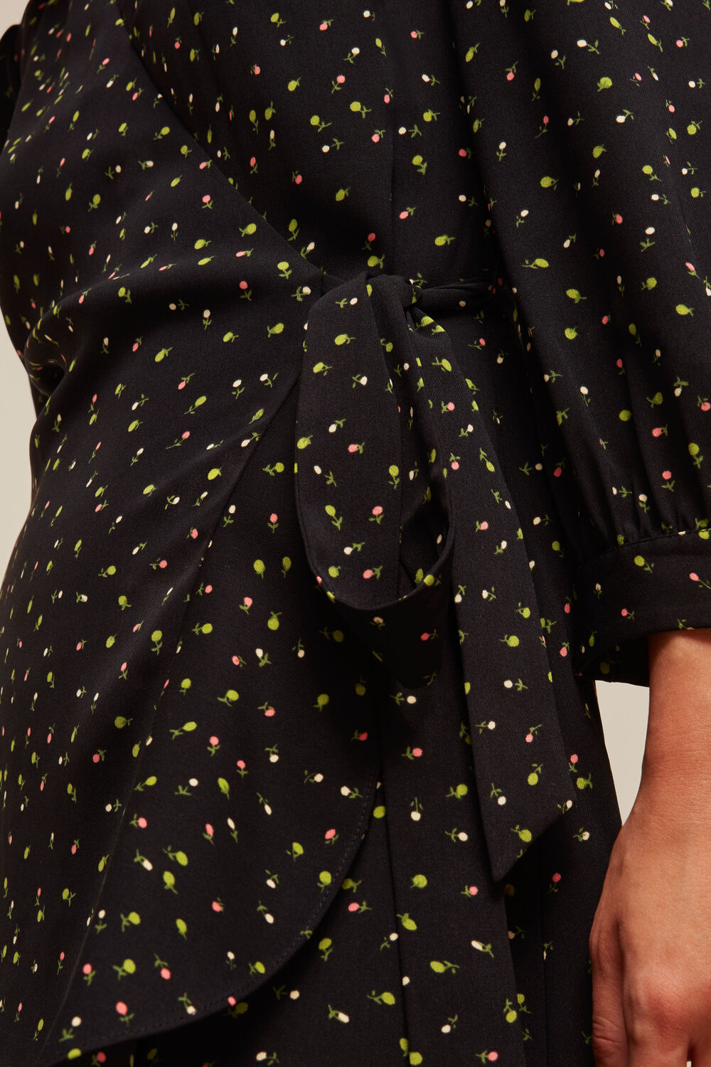 Multicolour Bright Bud Print Wrap Dress