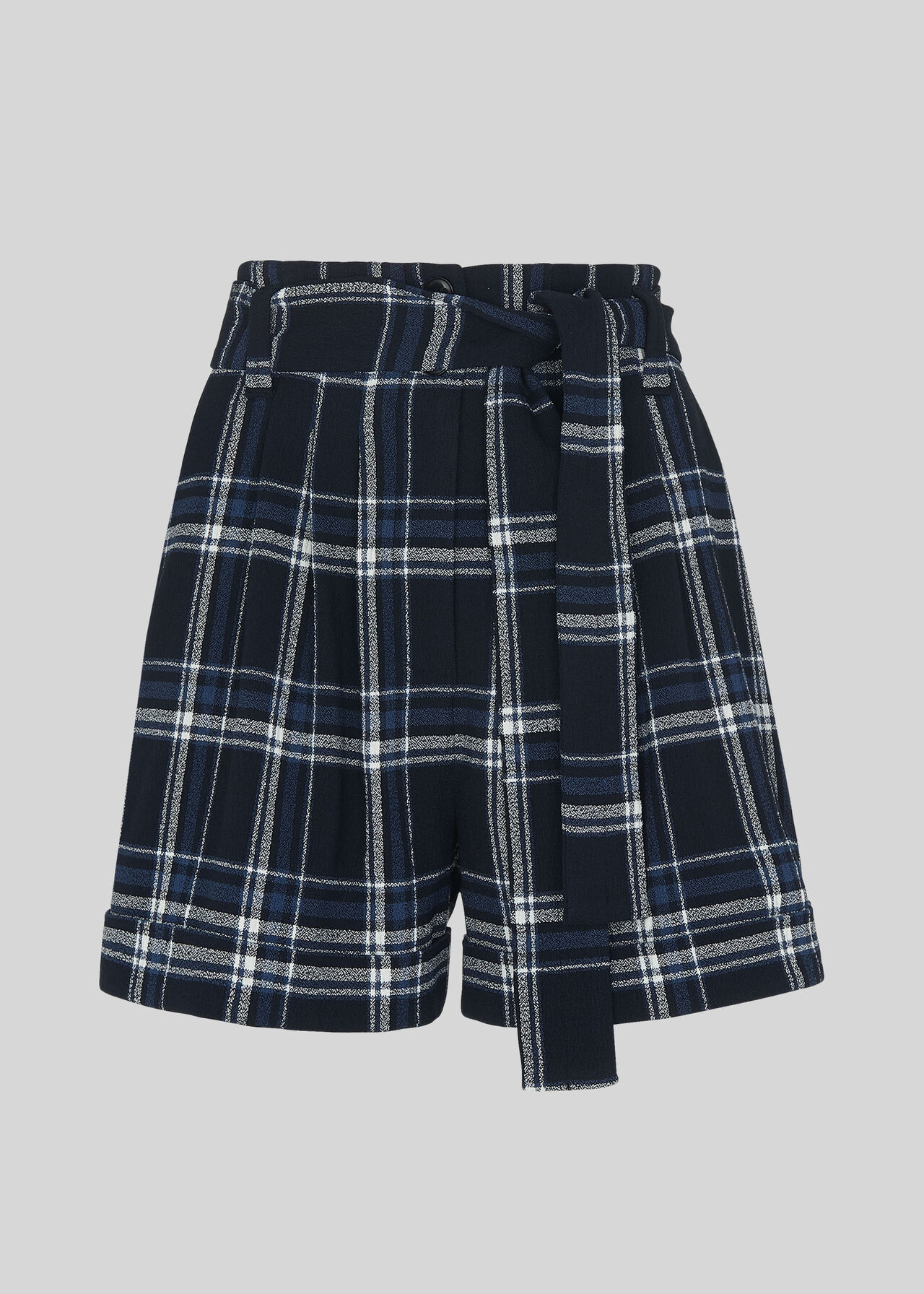 Check Belted Short Navy/Multi
