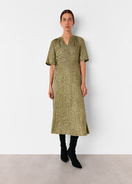 Leopard Viscose Midi Dress