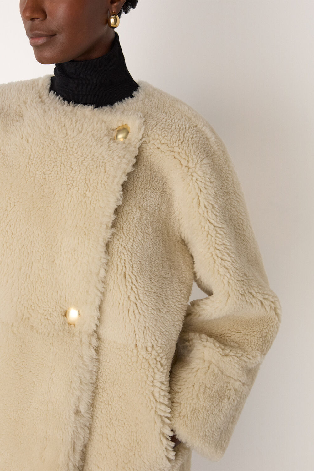 Shearling Cocoon Coat