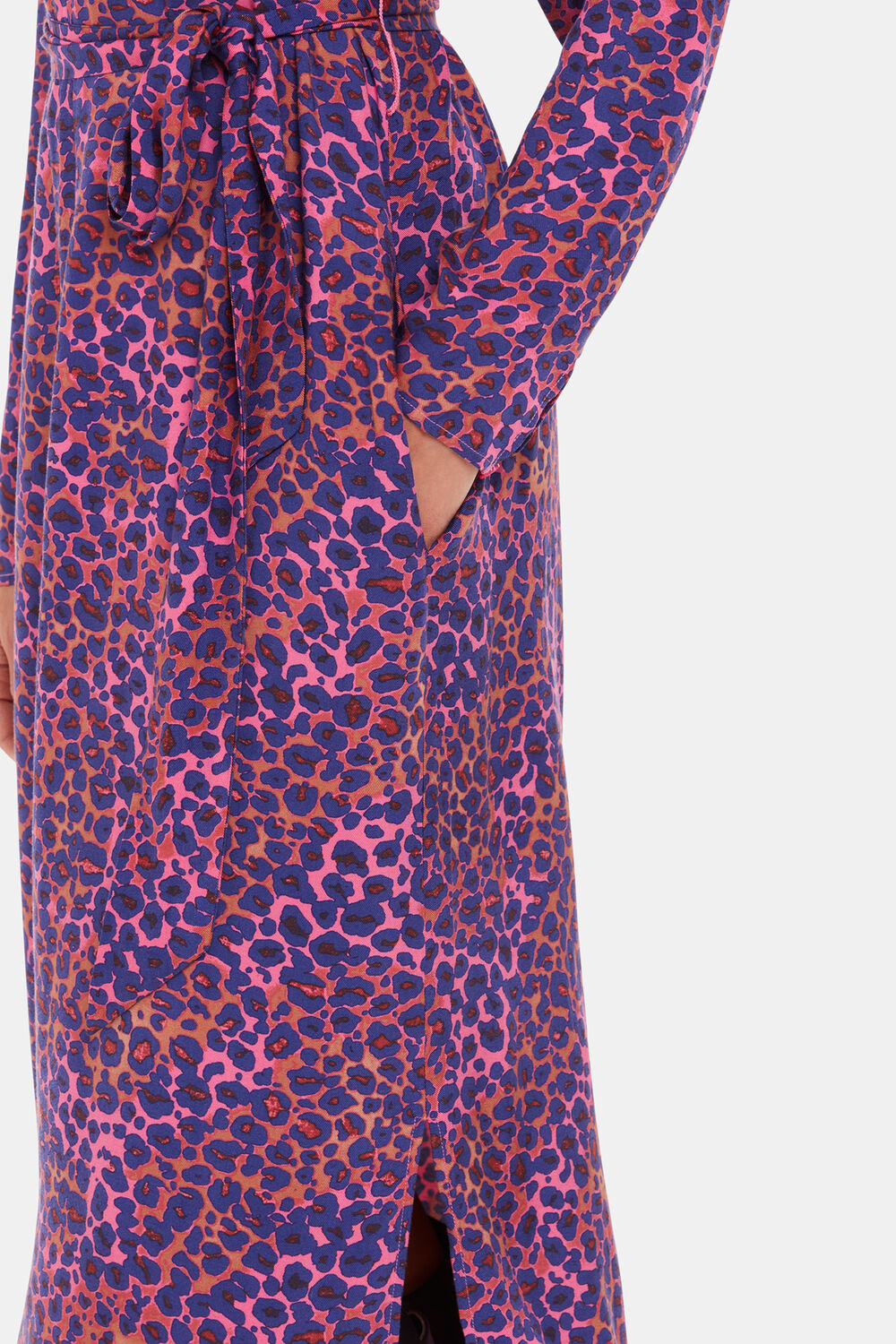 Mottled Leopard Midi Dress