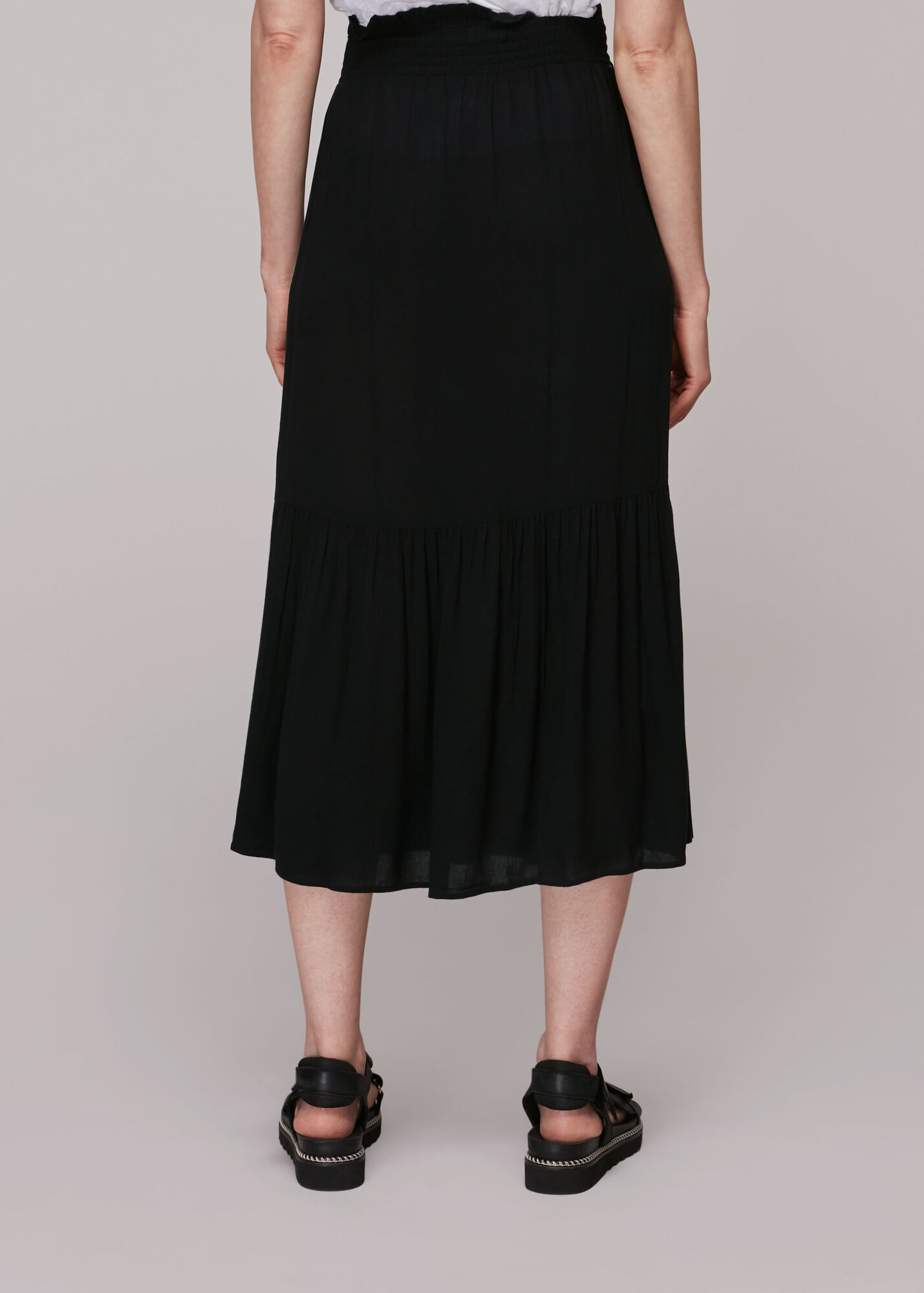 Black Smocked Waist Skirt Whistles 5345