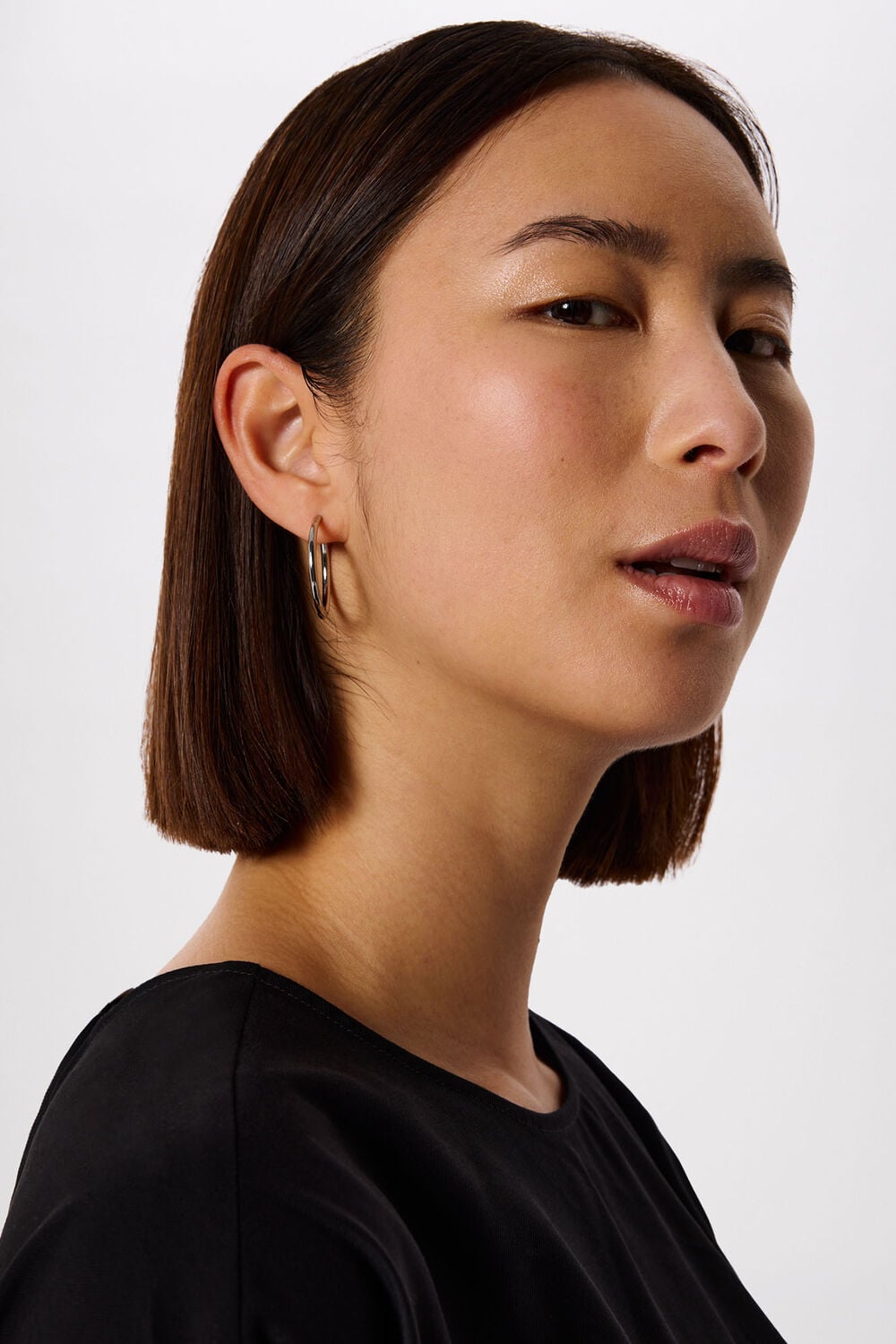 Silver Clean Hoop Earring