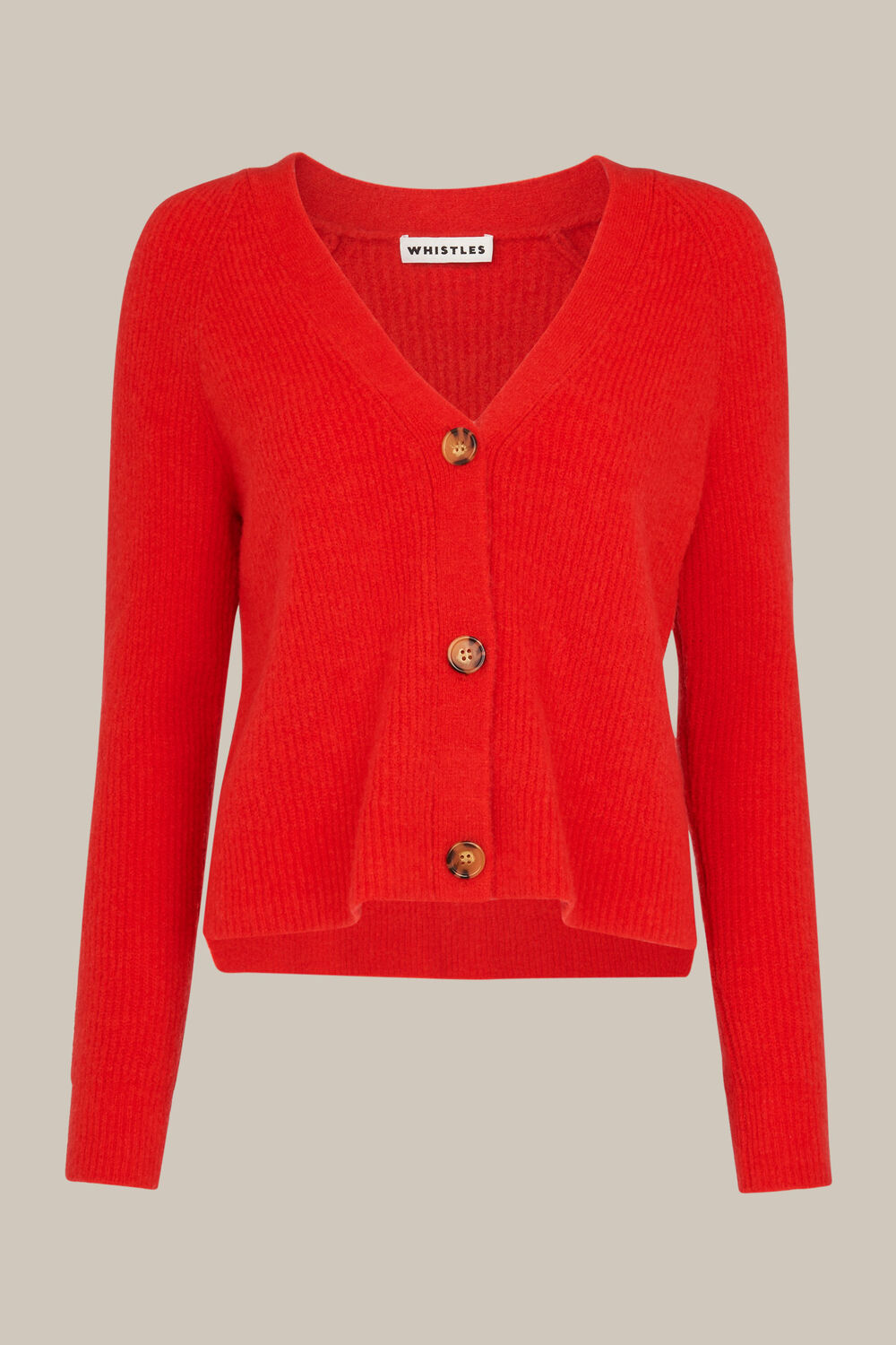 Rib Textured Wool Mix Cardigan