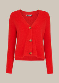 Rib Textured Wool Mix Cardigan