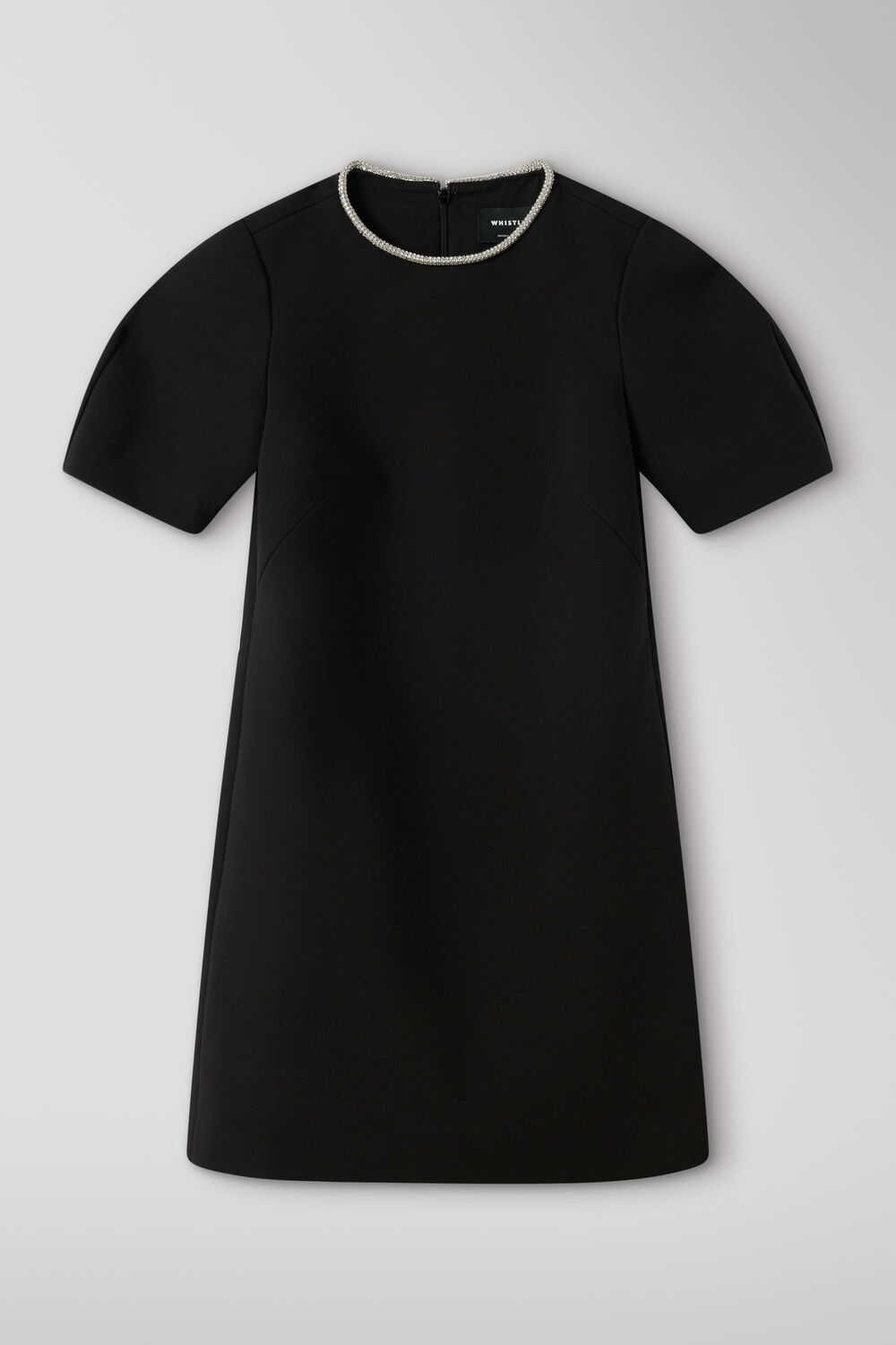 Black Diamante Trim Mini Dress