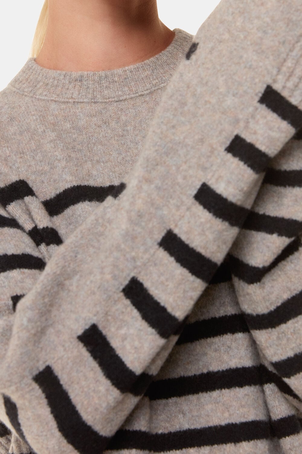 Wool Mix Stripe Contrast Knit