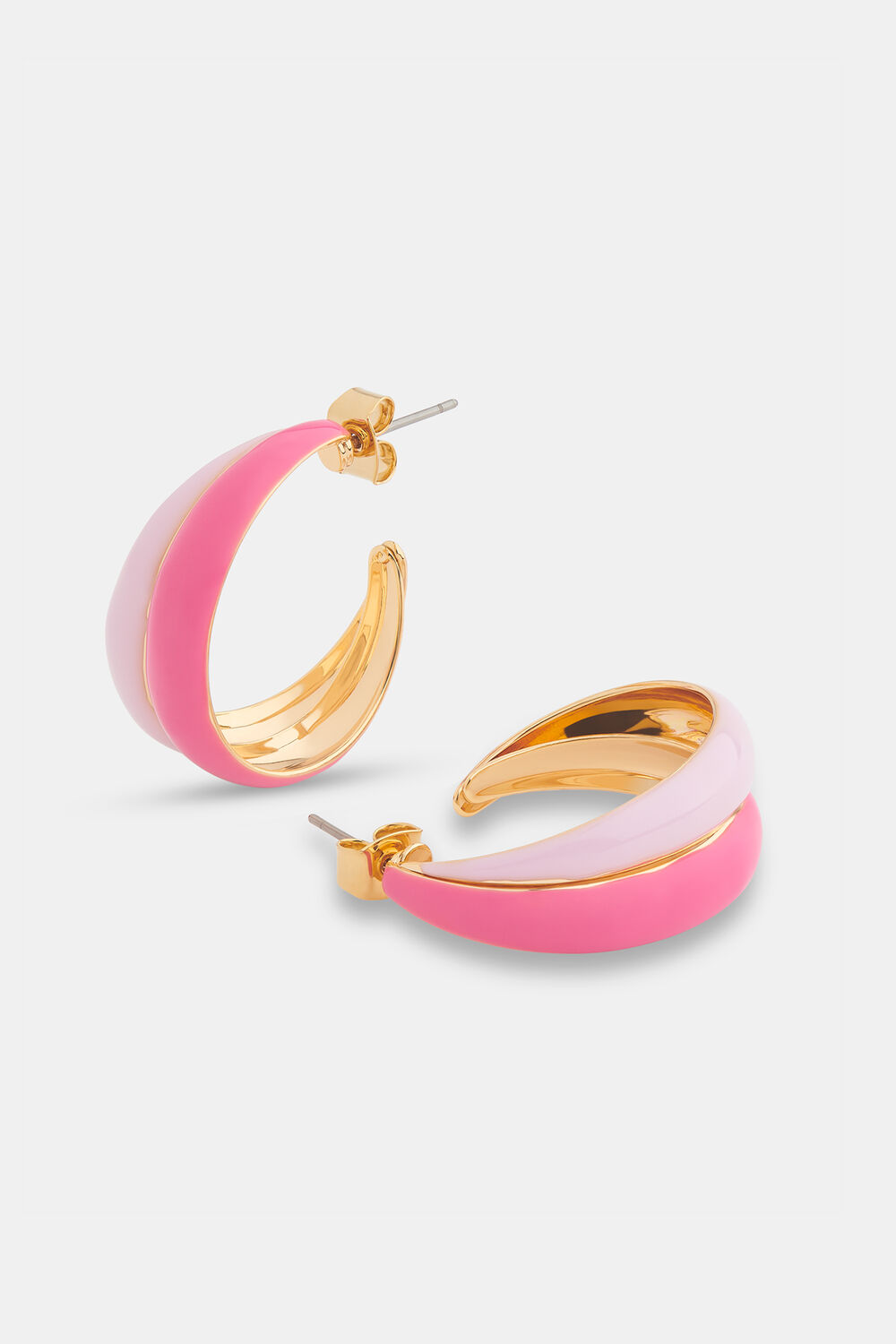 Pink Double Enamel Hoop