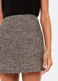 Herringbone Wool Mini Skirt
