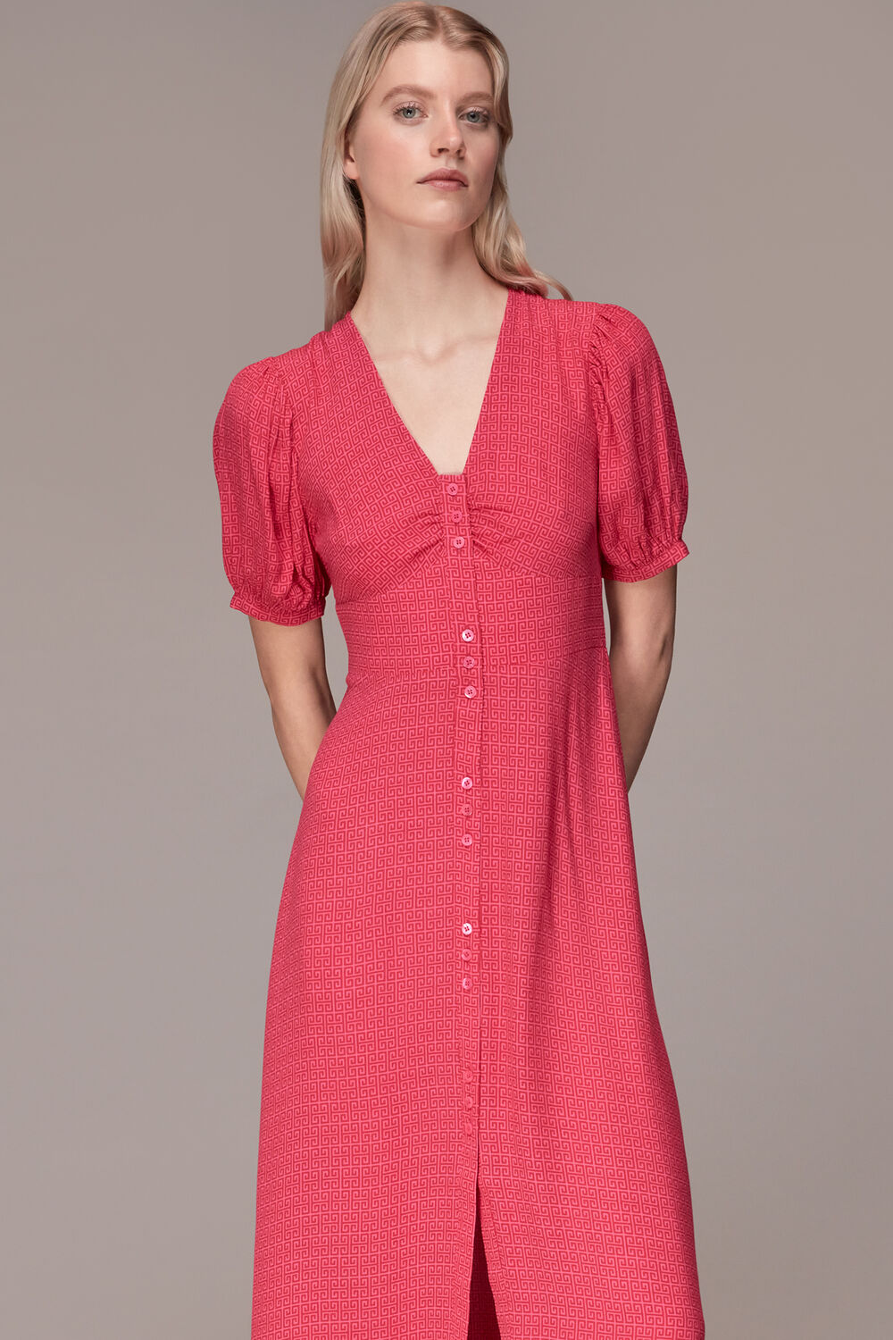 Labyrinth Geo Print Midi Dress