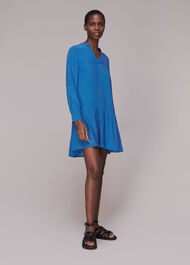 Animal Fleck Smocked Dress