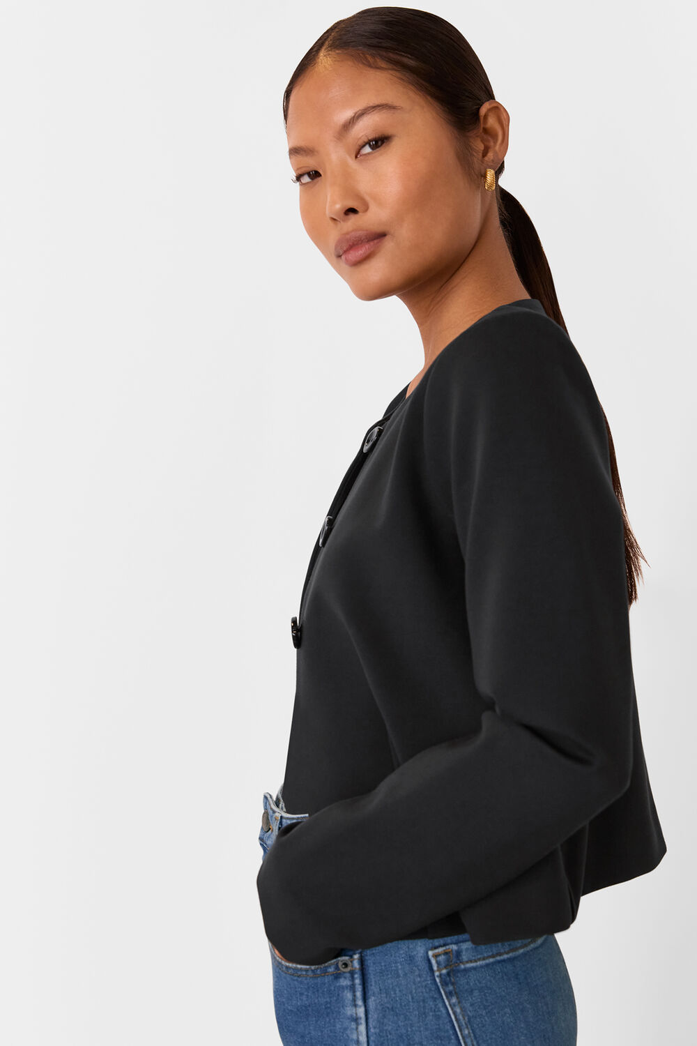 Petite Anne Ponte Button Jacket