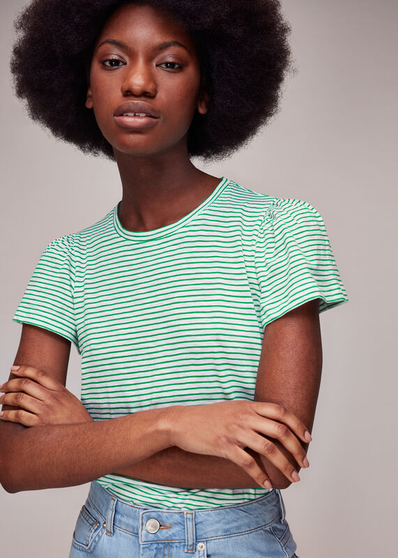 Cotton Frill Stripe T-Shirt