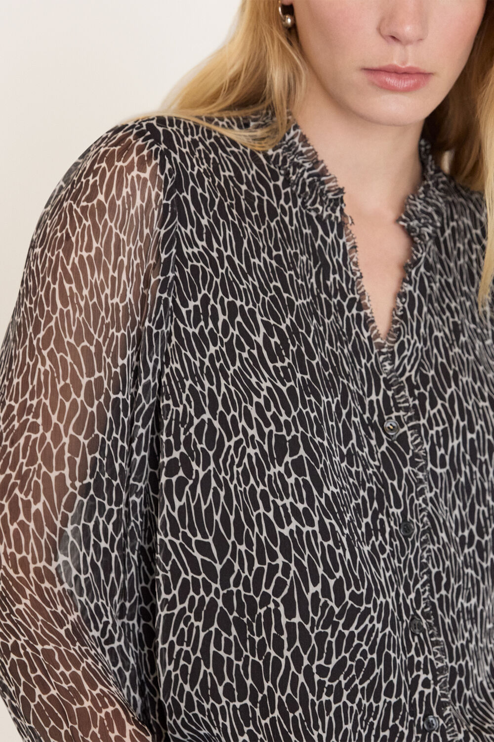Black Dragonfly Long Sleeve Blouse