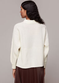 Contrasting Rib Funnel Neck