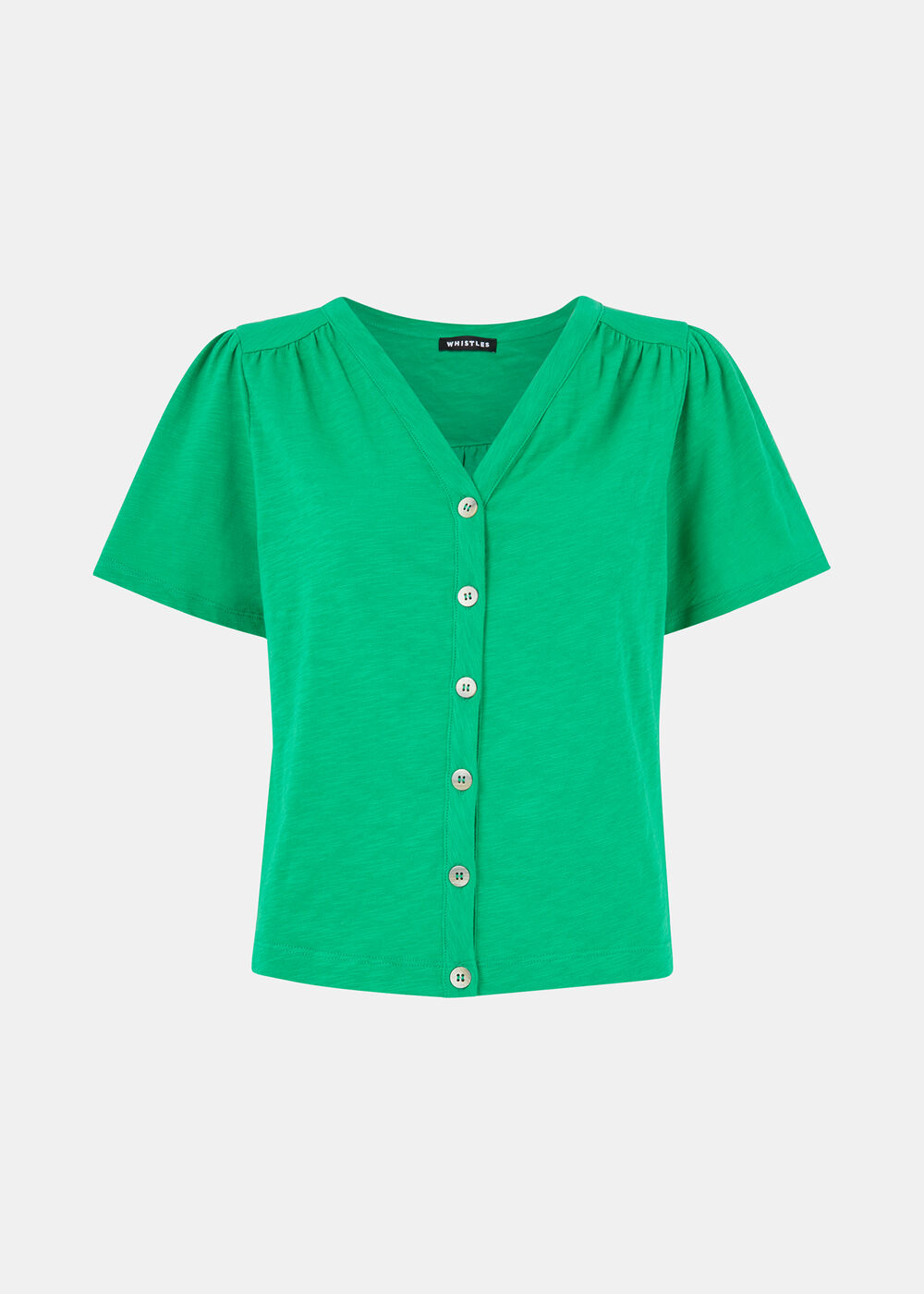 Maeve V-Neck Button Front Tee