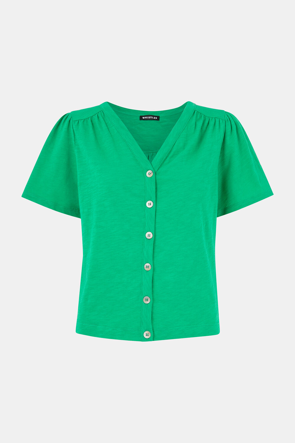 Maeve V-Neck Button Front Tee
