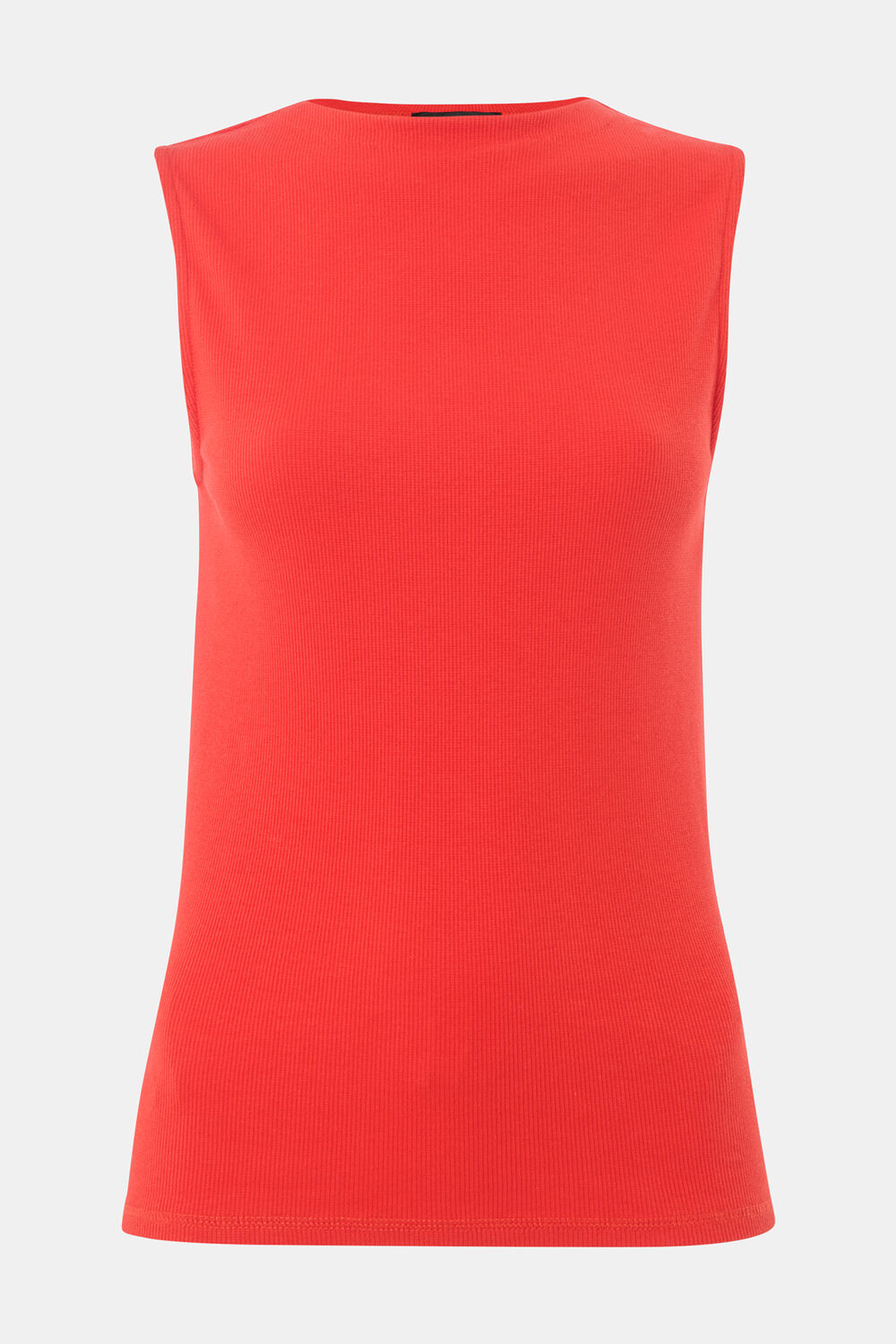High Neck Rib Detail Tee