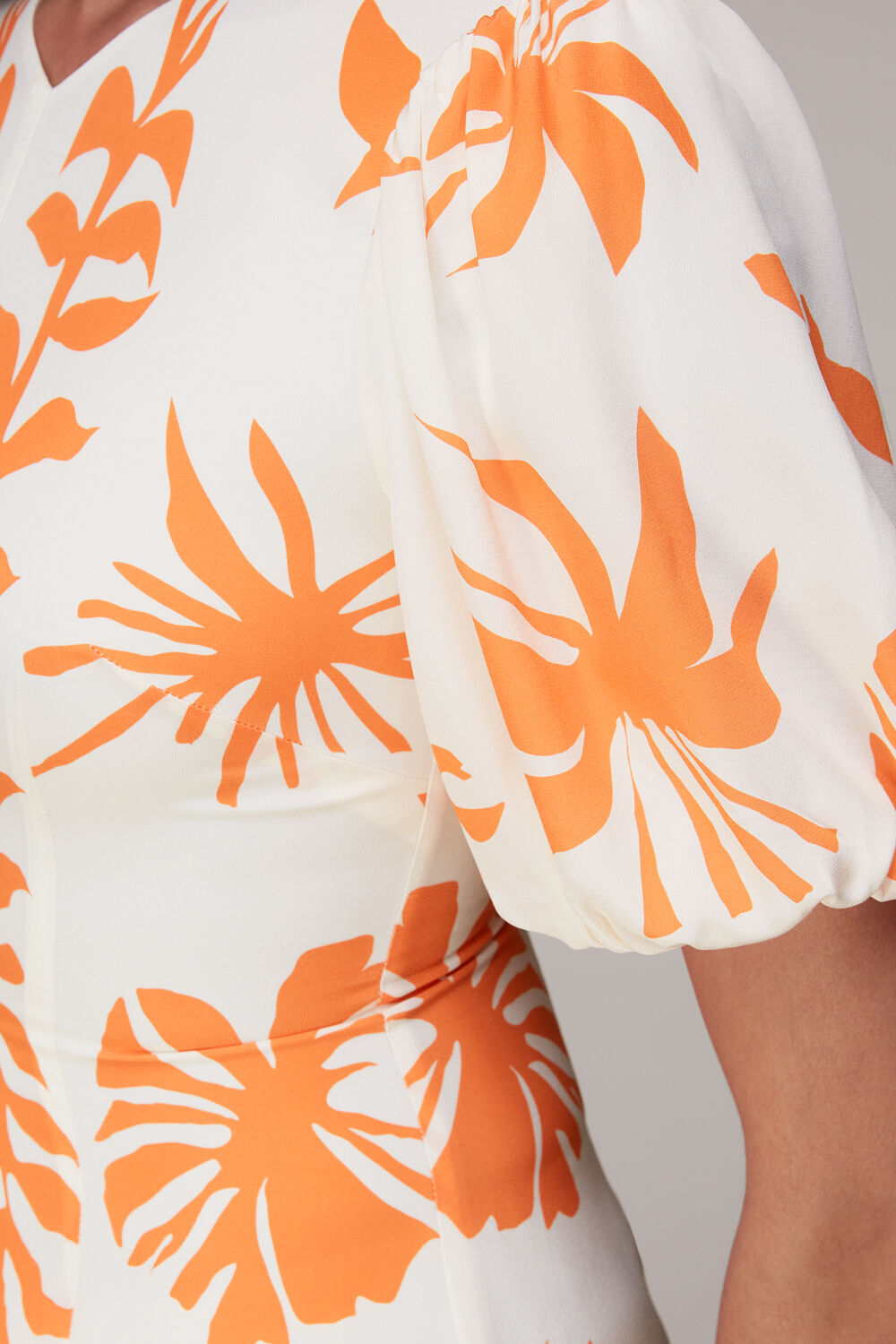 Cora Big Leaf Print Silk Dress