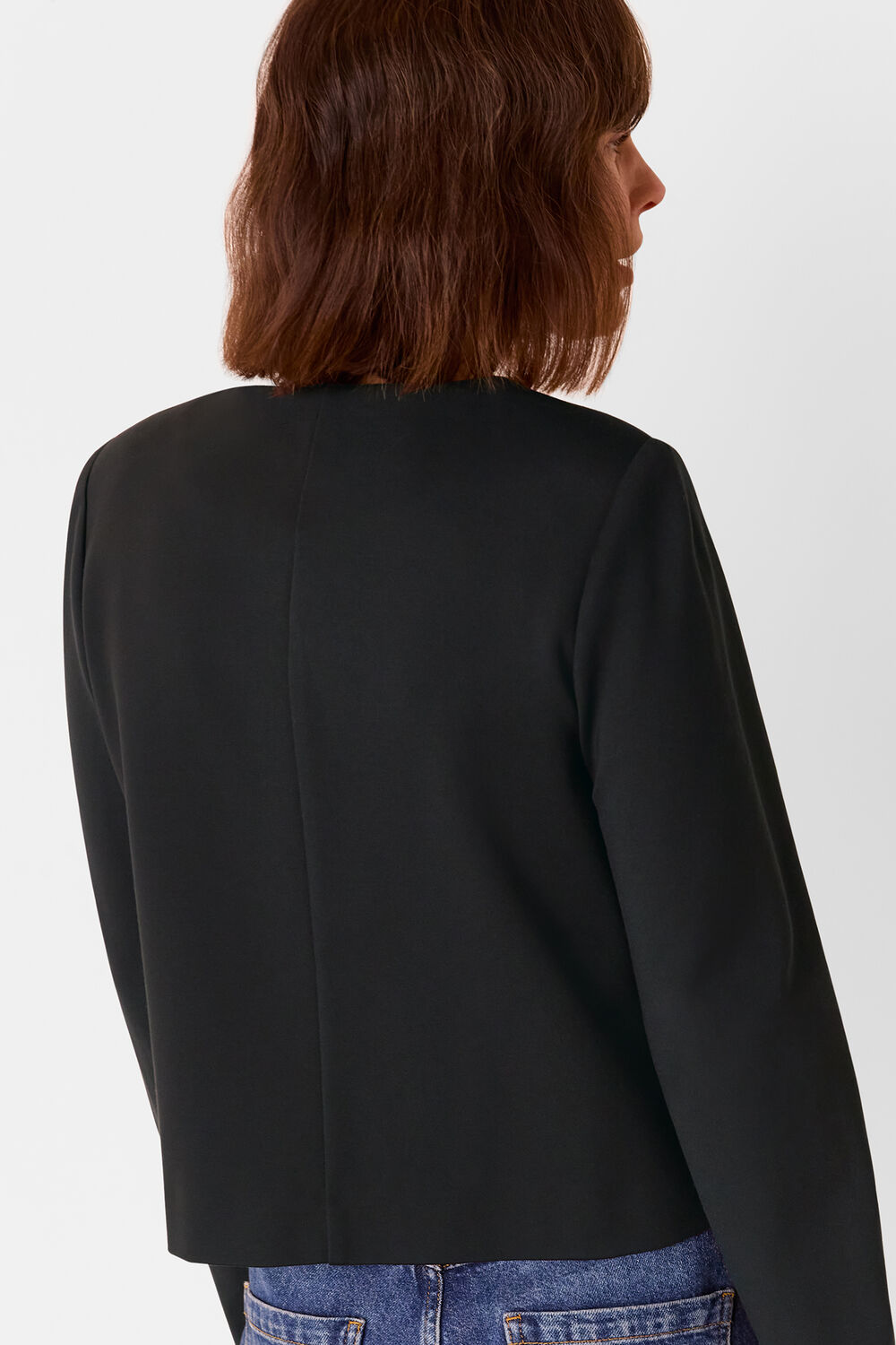 Black Anne Ponte Button Jacket