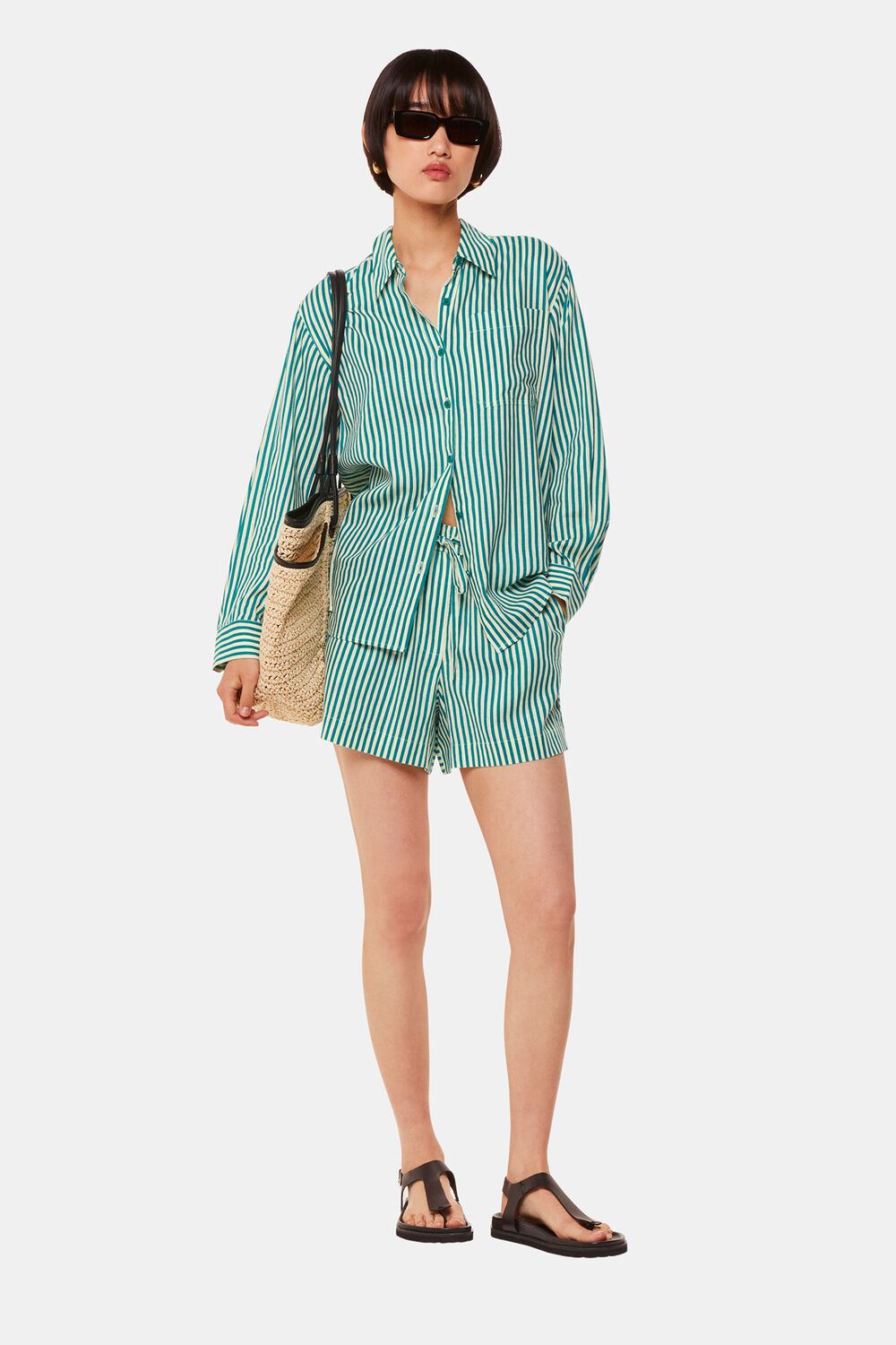Stripe Linen Blend Short