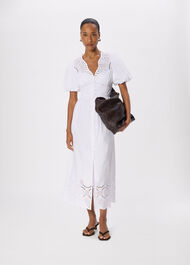 Cotton Broderie V Neck Dress