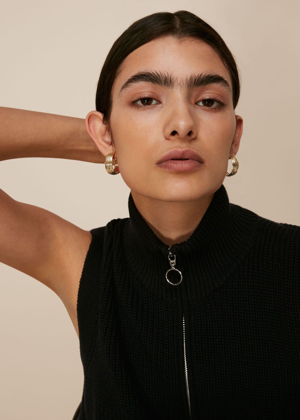 Large Linear Hoop Earring