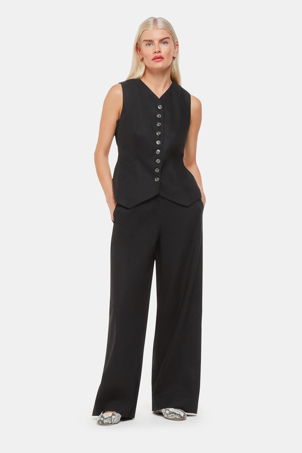Petite Lindsey Linen Blend Trouser