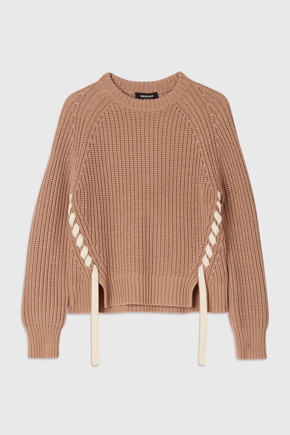 Taupe Lacing detail Crew Jumper