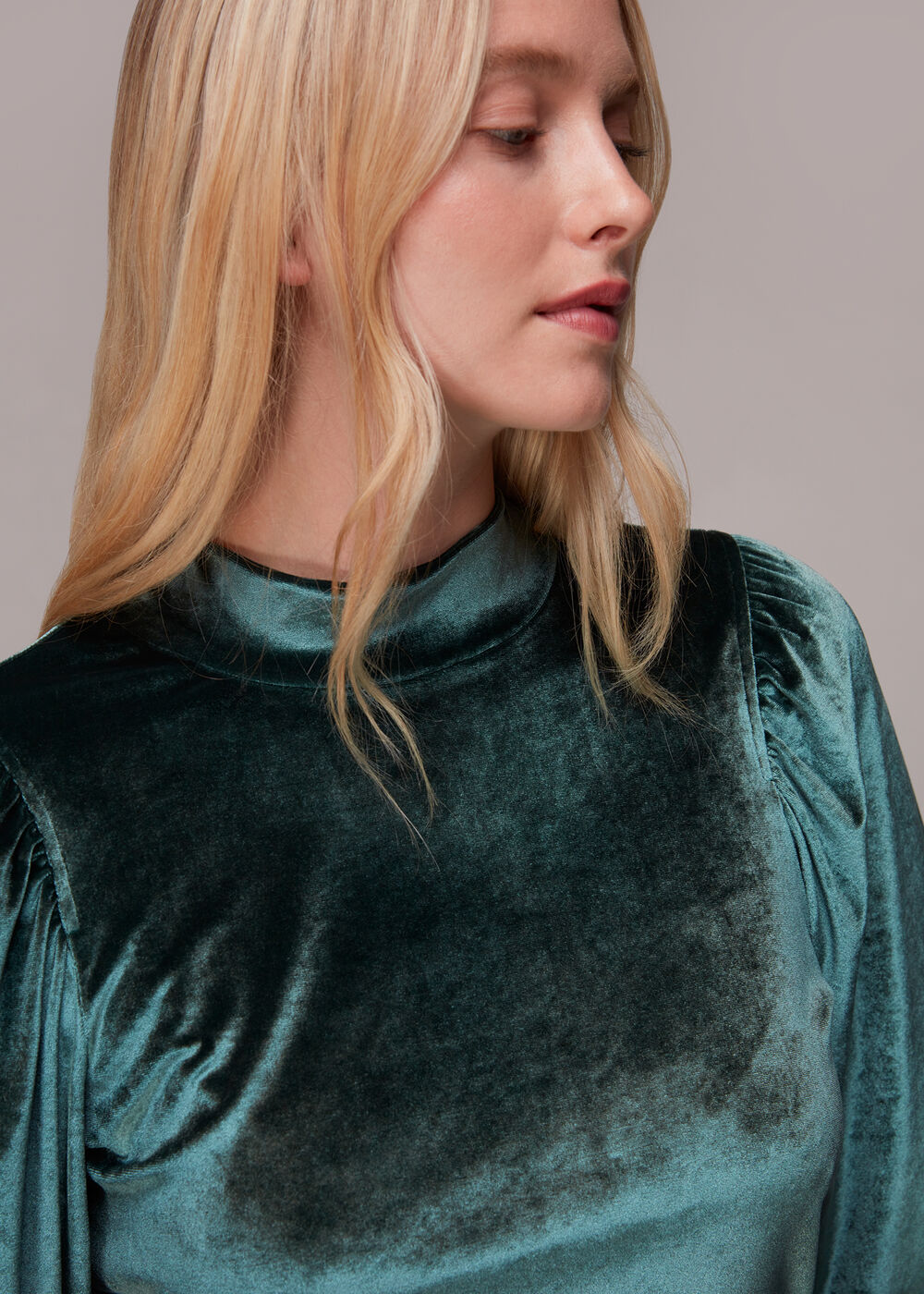 High Neck Velvet Top