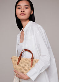 Kiki Mini Handle Straw Tote