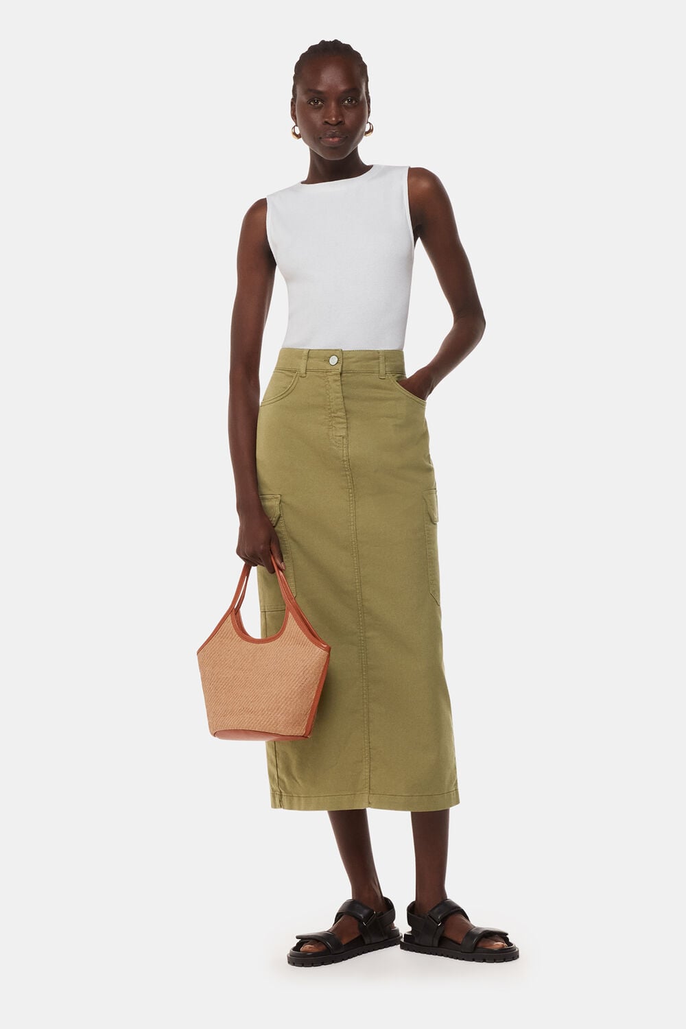 Tessa Cargo Midi Skirt