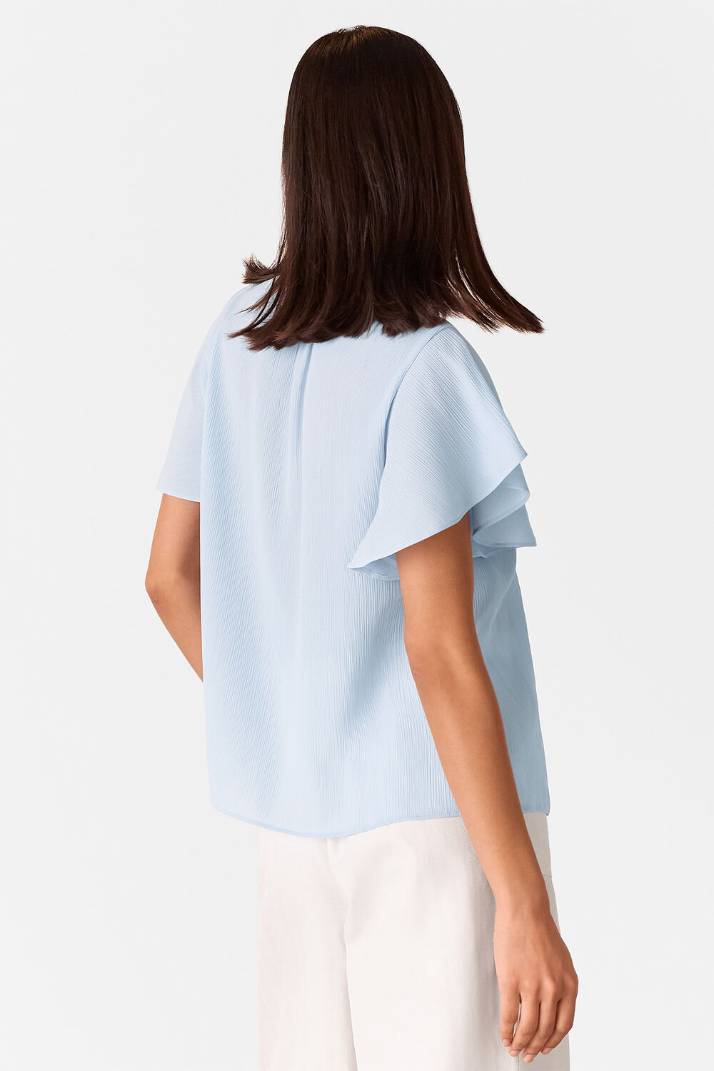 Frill Sleeve Tie Front Blouse