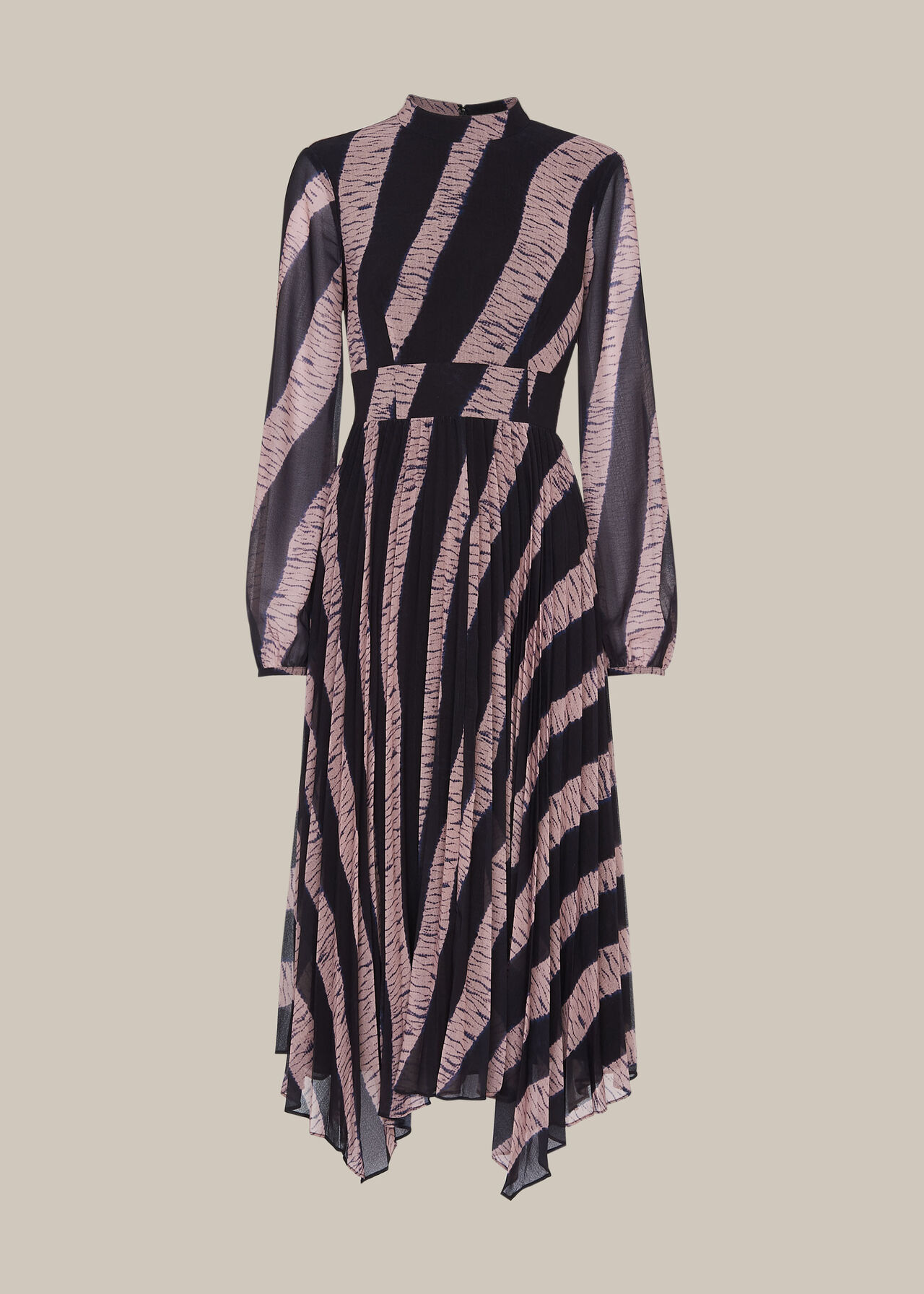 Shibori Print Pleated Dress